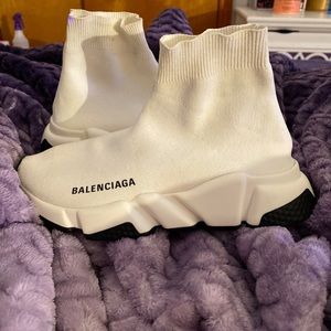 balenciaga speed trainer mid 'white black'